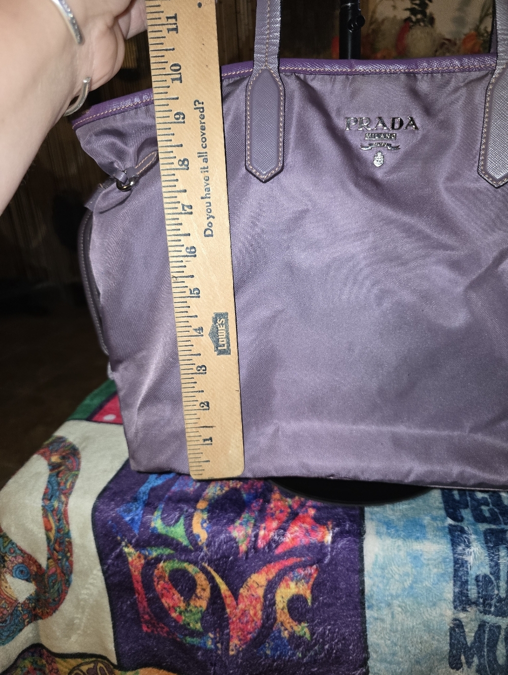 Prada Tessuto Purple Nylon Tote Bag with Logo - Picture 12 of 12